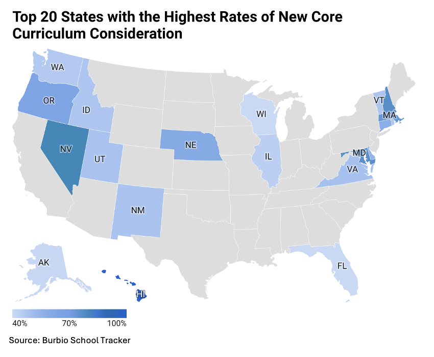 Top 20 States Core Curriculum DataWrapper